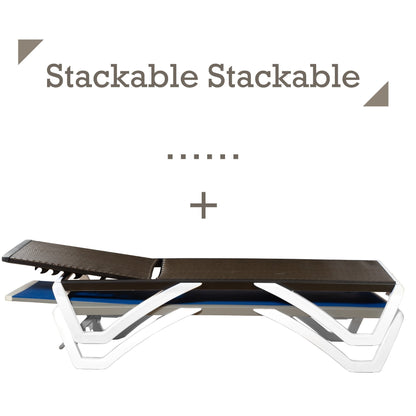 Chaise longue de jardin inclinable et réglable Kozyard Alan, entièrement en aluminium et avec pieds en résine de polypropylène.