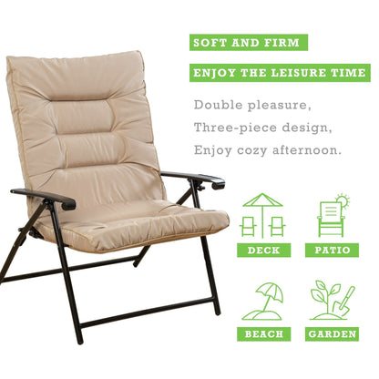 Kozyard Elsa Ensemble de meubles de jardin pliants rembourrés pour terrasse, 3 pièces