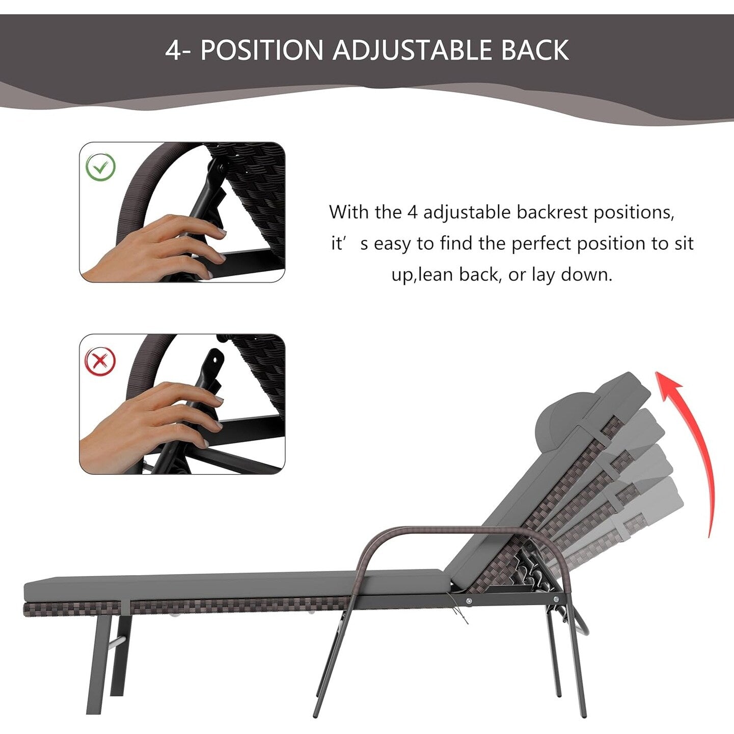 Ensemble de chaises longues d'extérieur Kullavik, 3 pièces