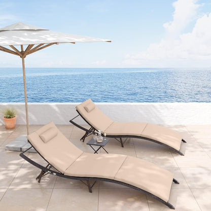 Ensemble de chaises longues d'extérieur Kullavik, 3 pièces