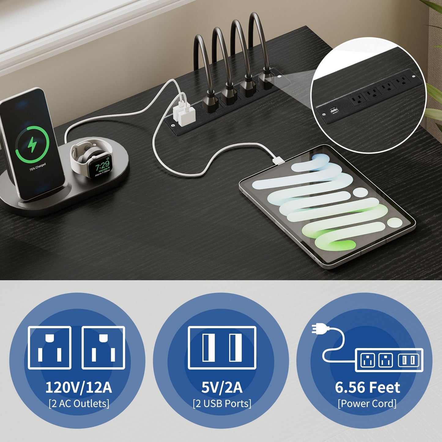 Bureau de jeu en forme de L Moasis, bureau d'ordinateur d'angle de 59 pouces avec support de moniteur