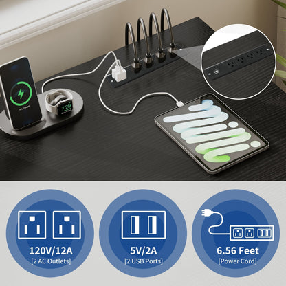 Bureau de jeu en forme de L Moasis, bureau d'ordinateur d'angle de 59 pouces avec support de moniteur