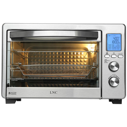 Four à convection, rotisserie et friteuse à air LNC 12-en-1, grand modèle de 34 QT pour comptoir - 19,5 L x 15 l x 12,5 H (cm)