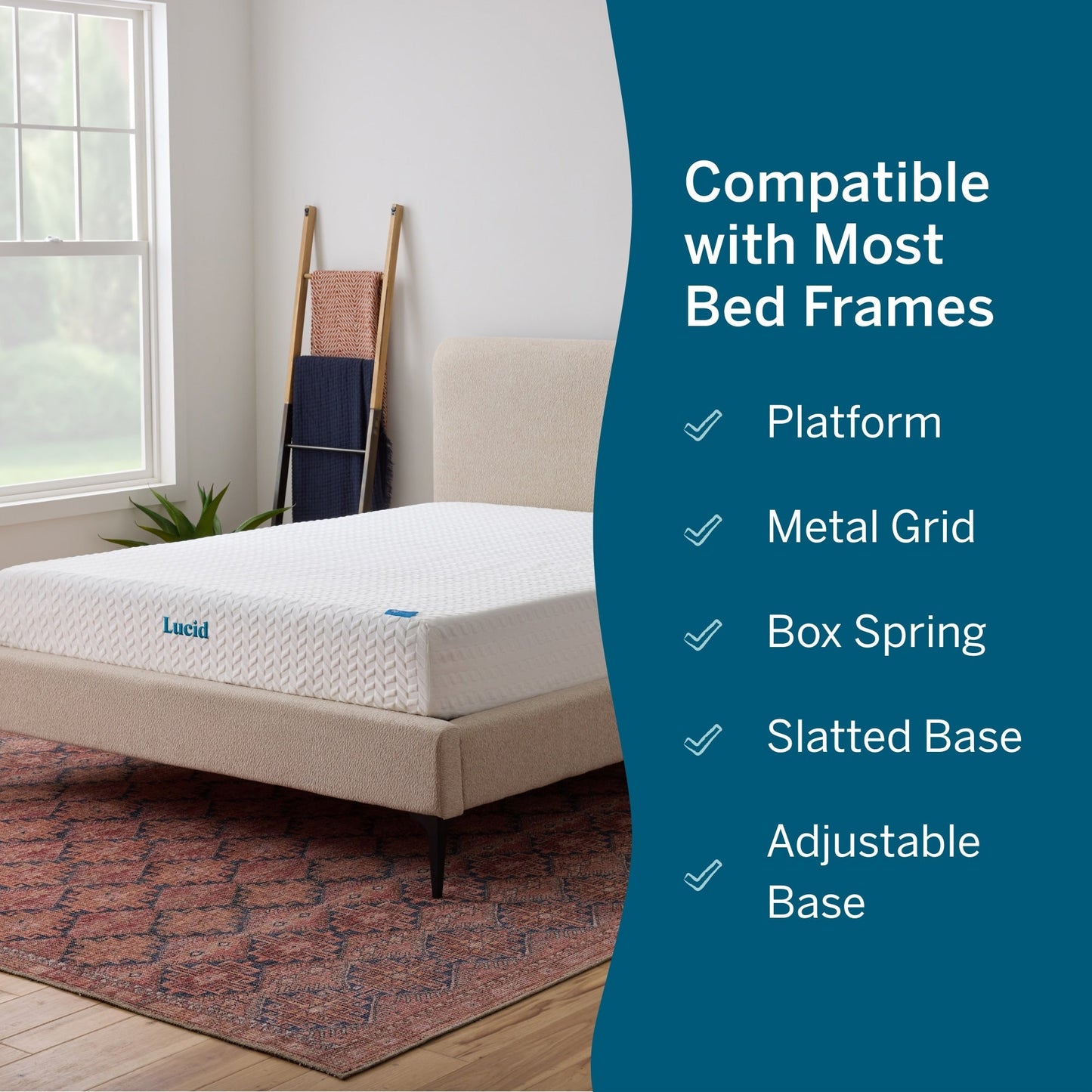 Matelas en mousse à mémoire de forme au gel de luxe Lucid de 10 pouces