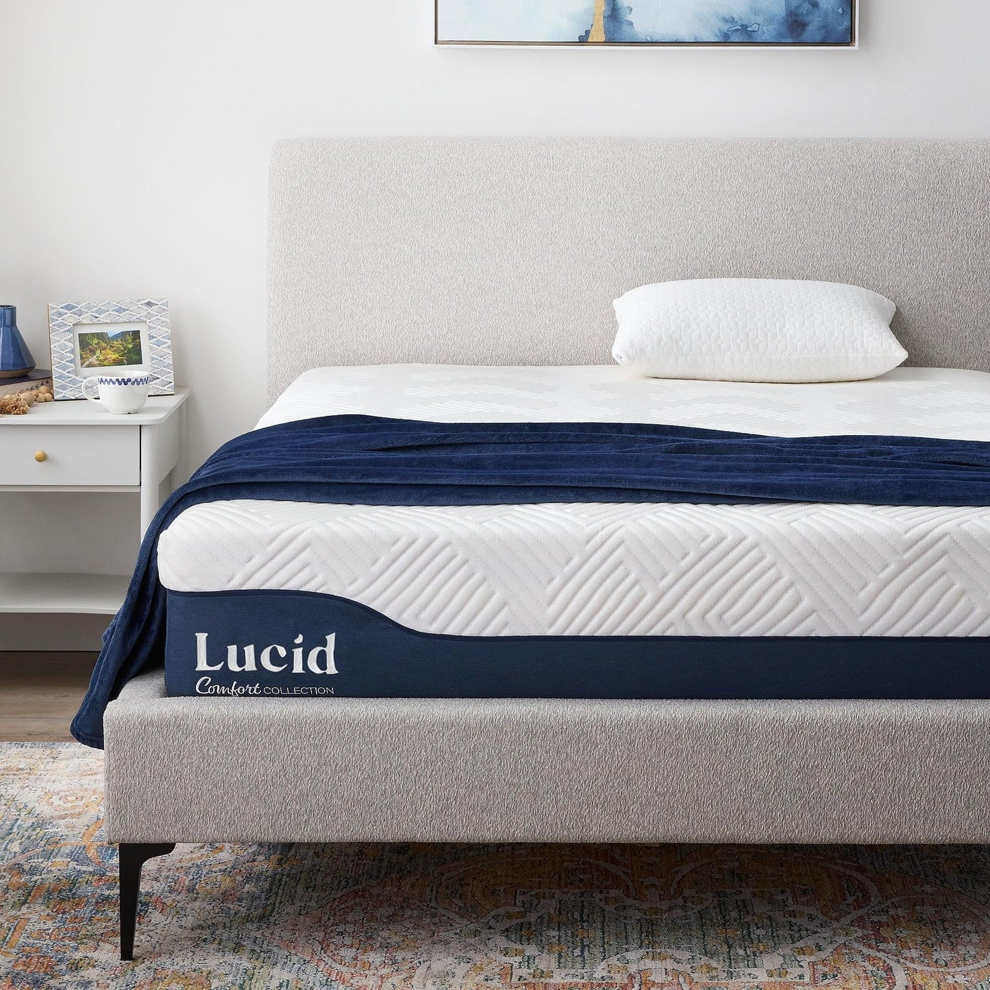 Matelas hybride Lucid de 30 cm (12 pouces) avec gel et aloe vera