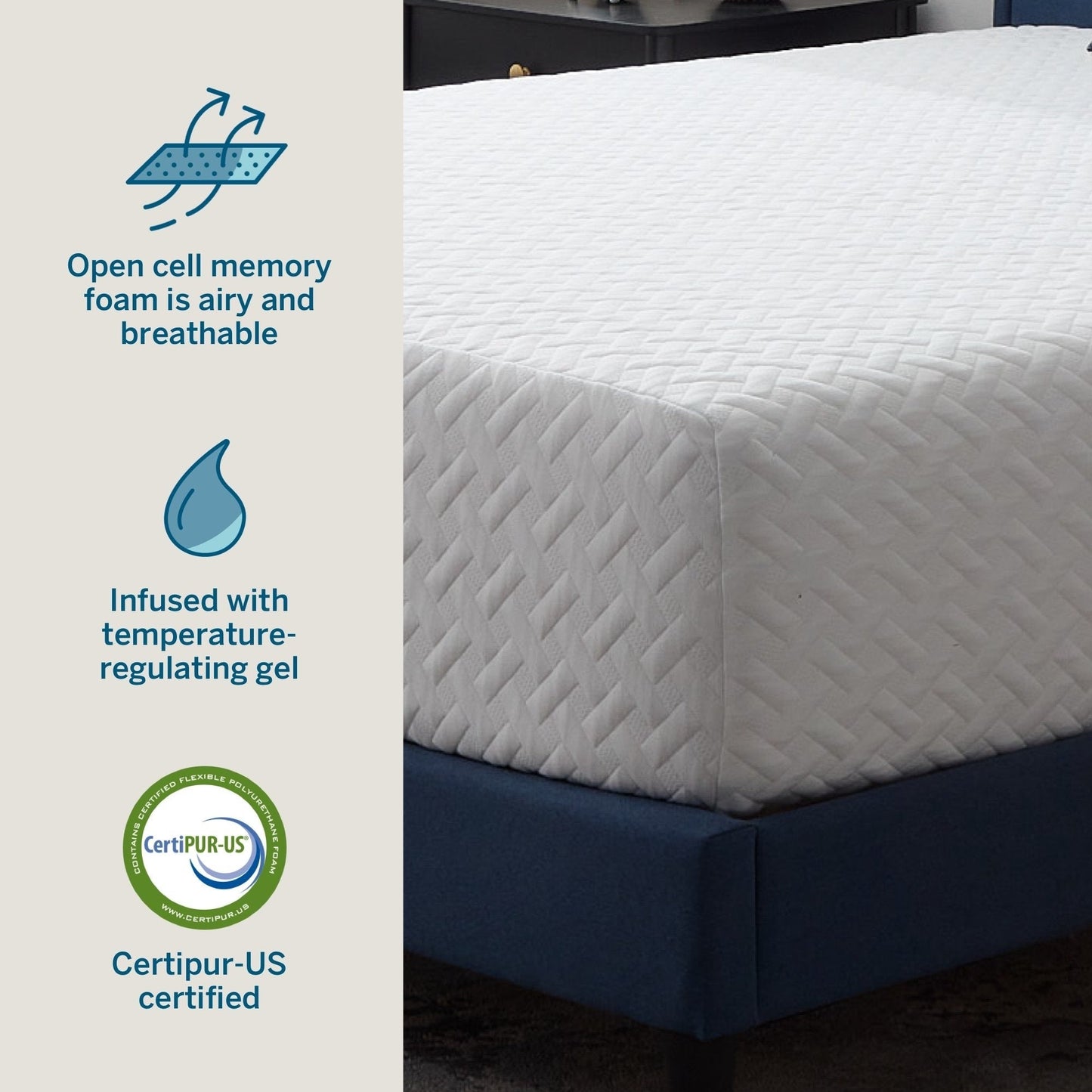 Matelas en mousse à mémoire de forme au gel Lucid de 14 pouces