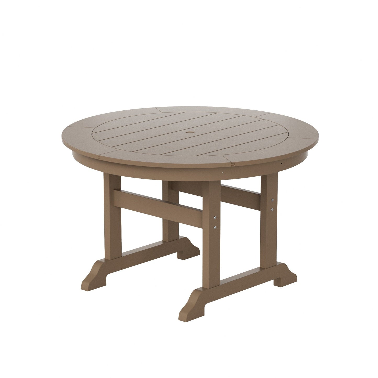 Ensemble de repas de jardin Polytrends Laguna en HDPE, résistant aux intempéries, avec table ronde et chaises (ensemble de 5 pièces)