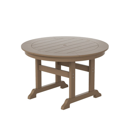 Ensemble de repas de jardin Polytrends Laguna en HDPE, résistant aux intempéries, avec table ronde et chaises (ensemble de 5 pièces)