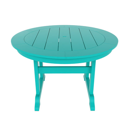 Ensemble de repas de jardin Polytrends Laguna en HDPE, résistant aux intempéries, avec table ronde et chaises (ensemble de 5 pièces)