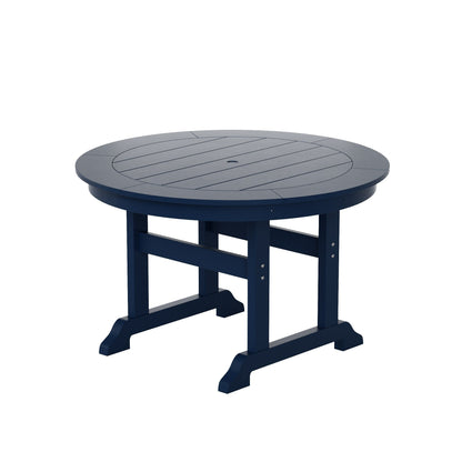 Ensemble de repas de jardin Polytrends Laguna en HDPE, résistant aux intempéries, avec table ronde et chaises (ensemble de 5 pièces)