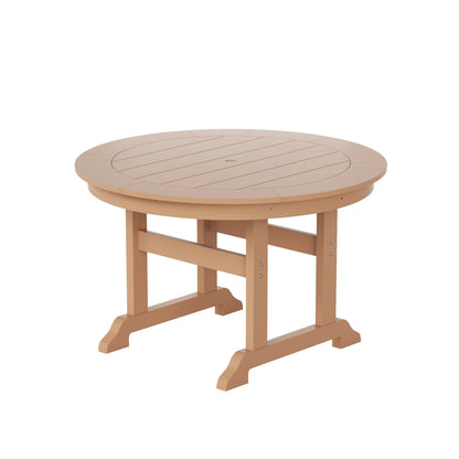 Ensemble de repas de jardin Polytrends Laguna en HDPE, résistant aux intempéries, avec table ronde et chaises (ensemble de 5 pièces)