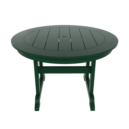Ensemble de repas de jardin Polytrends Laguna en HDPE, résistant aux intempéries, avec table ronde et chaises (ensemble de 5 pièces)