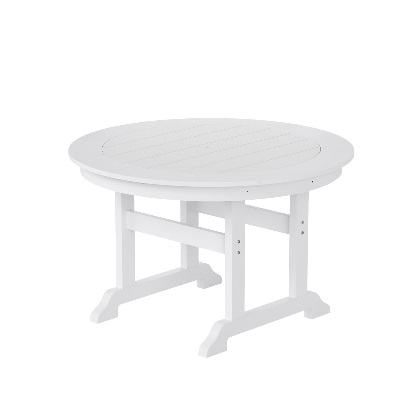 Ensemble de repas de jardin Polytrends Laguna en HDPE, résistant aux intempéries, avec table ronde et chaises (ensemble de 5 pièces)