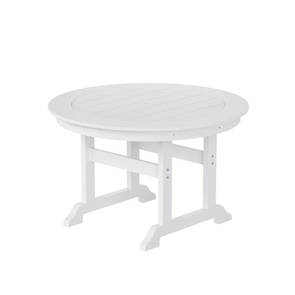 Ensemble de repas de jardin Polytrends Laguna en HDPE, résistant aux intempéries, avec table ronde et chaises (ensemble de 5 pièces)