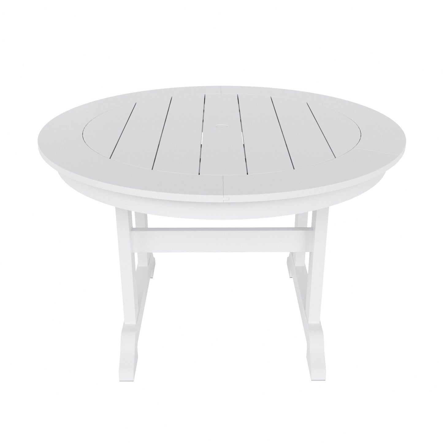 Ensemble de repas de jardin Polytrends Laguna en HDPE, résistant aux intempéries, avec table ronde et chaises (ensemble de 5 pièces)