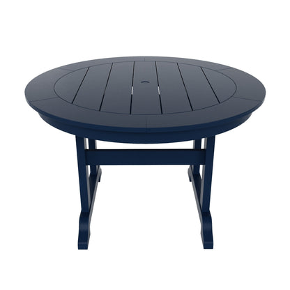 Ensemble de repas de jardin Polytrends Laguna en HDPE, résistant aux intempéries, avec table ronde et chaises (ensemble de 5 pièces)