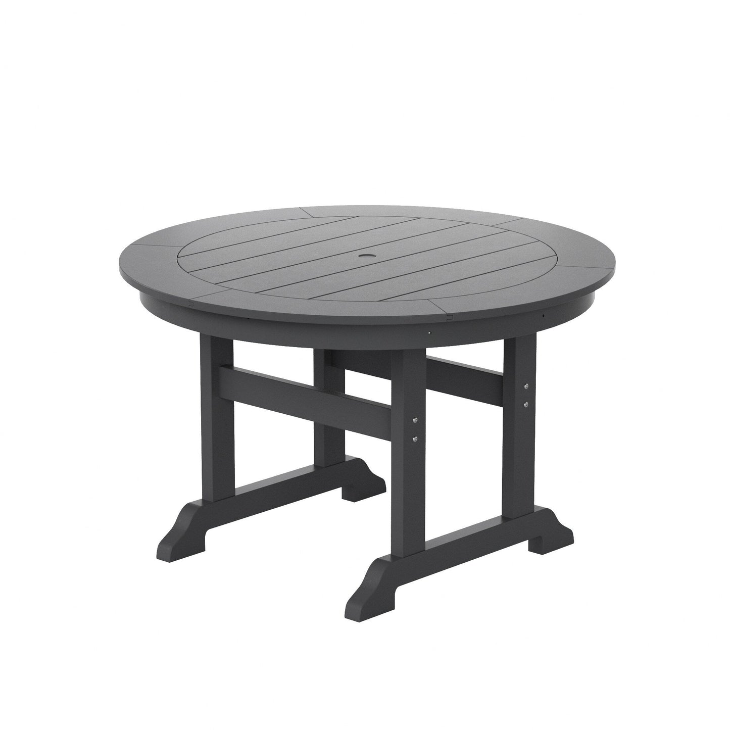 Ensemble de repas de jardin Polytrends Laguna en HDPE, résistant aux intempéries, avec table ronde et chaises (ensemble de 5 pièces)