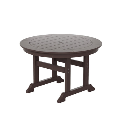 Ensemble de repas de jardin Polytrends Laguna en HDPE, résistant aux intempéries, avec table ronde et chaises (ensemble de 5 pièces)