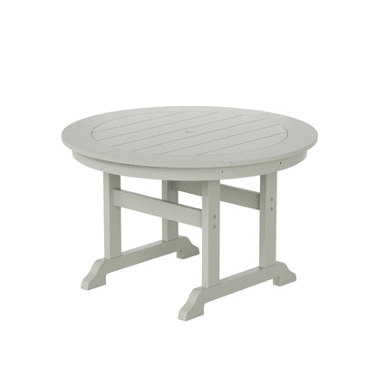 Ensemble de repas de jardin Polytrends Laguna en HDPE, résistant aux intempéries, avec table ronde et chaises (ensemble de 5 pièces)