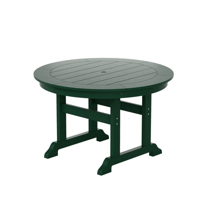 Ensemble de repas de jardin Polytrends Laguna en HDPE, résistant aux intempéries, avec table ronde et chaises (ensemble de 5 pièces)