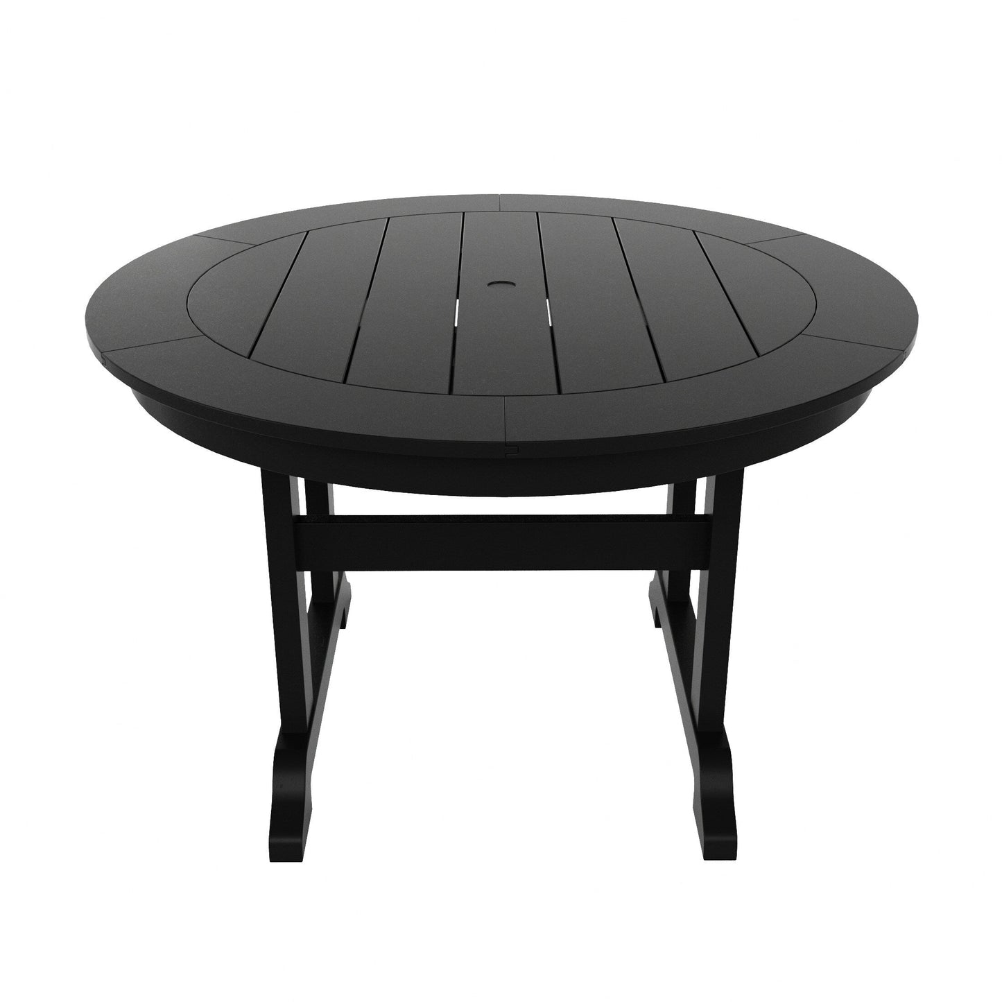Ensemble de repas de jardin Polytrends Laguna en HDPE, résistant aux intempéries, avec table ronde et chaises (ensemble de 5 pièces)
