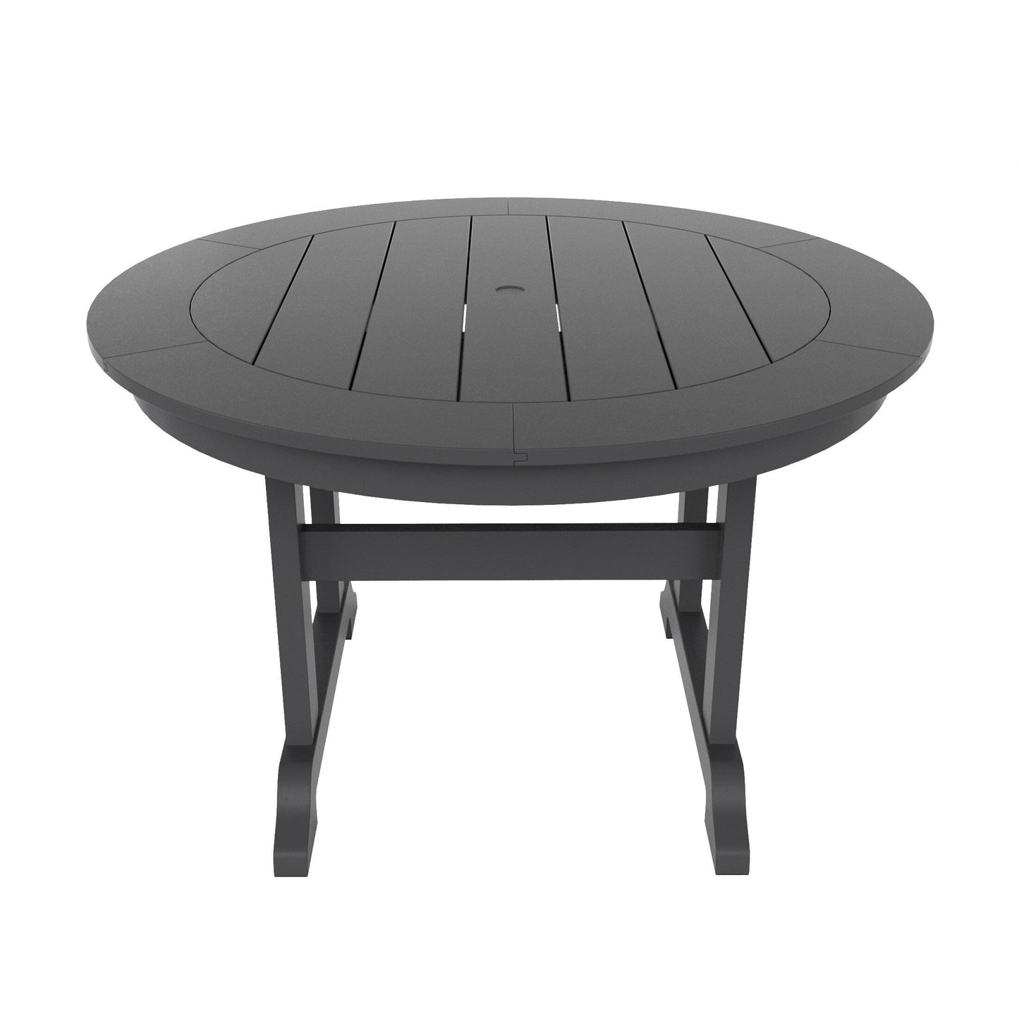 Ensemble de repas de jardin Polytrends Laguna en HDPE, résistant aux intempéries, avec table ronde et chaises (ensemble de 5 pièces)