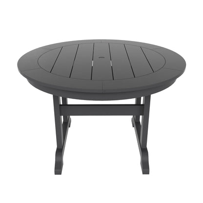Ensemble de repas de jardin Polytrends Laguna en HDPE, résistant aux intempéries, avec table ronde et chaises (ensemble de 5 pièces)