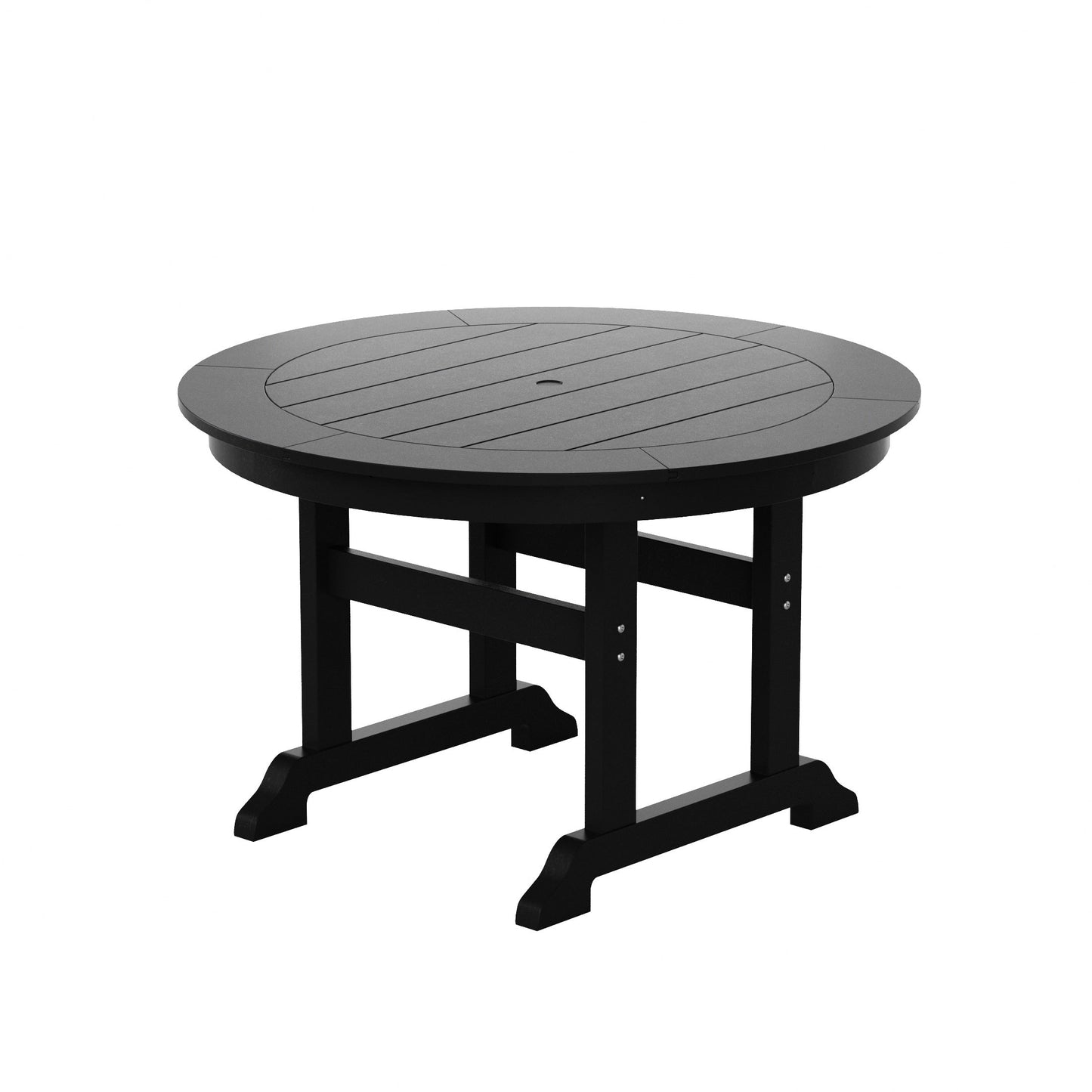 Ensemble de repas de jardin Polytrends Laguna en HDPE, résistant aux intempéries, avec table ronde et chaises (ensemble de 5 pièces)