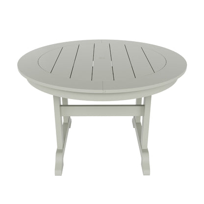 Ensemble de repas de jardin Polytrends Laguna en HDPE, résistant aux intempéries, avec table ronde et chaises (ensemble de 5 pièces)