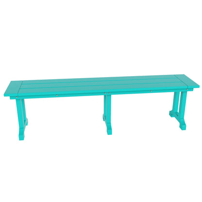 Banc de patio extérieur Polytrends Laguna en HDPE, résistant aux intempéries, 65 pouces
