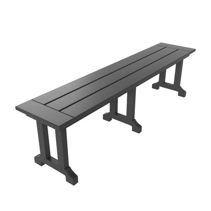 Banc de patio extérieur Polytrends Laguna en HDPE, résistant aux intempéries, 65 pouces