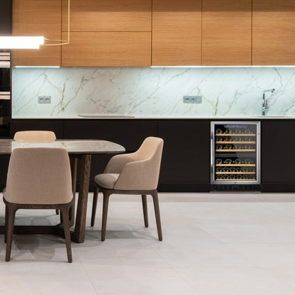 Lanbo Cave à vin intégrée à double zone de refroidissement, 24 pouces, 44 bouteilles