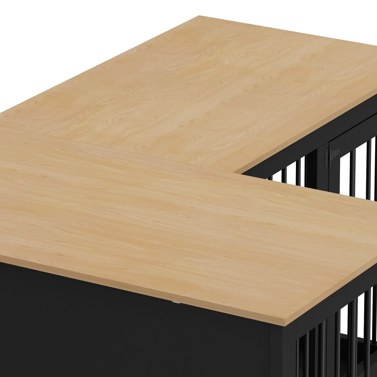 Grande niche pour chien d'angle, meuble pour 2 chiens, cage pour chien en forme de L - 58.7X41.1