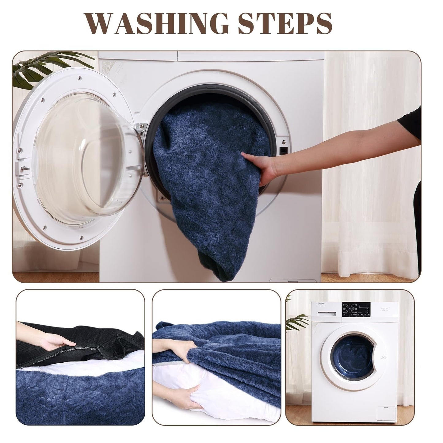 Grand lit pour chien, lit lavable de la taille d'un humain avec housse amovible