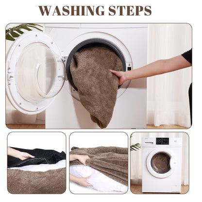 Grand lit pour chien, lit lavable de la taille d'un humain avec housse amovible