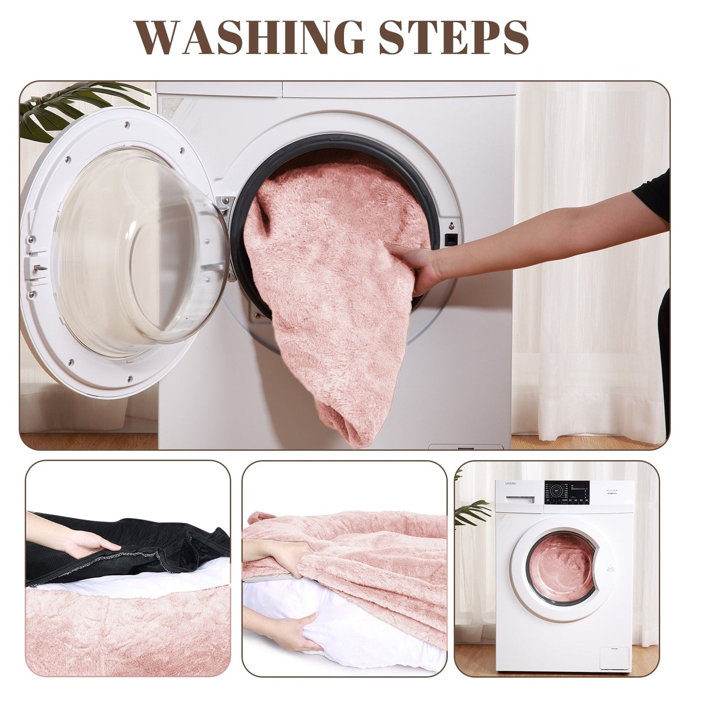 Grand lit pour chien, lit lavable de la taille d'un humain avec housse amovible