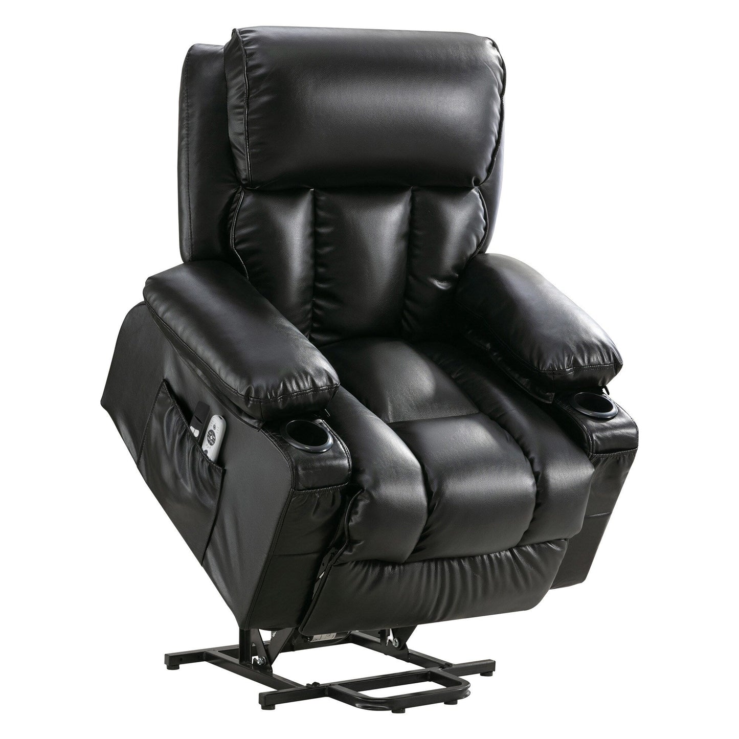 Grand fauteuil inclinable à levage électrique avec fonction de chauffage et massage à 8 points - Télécommande, port USB