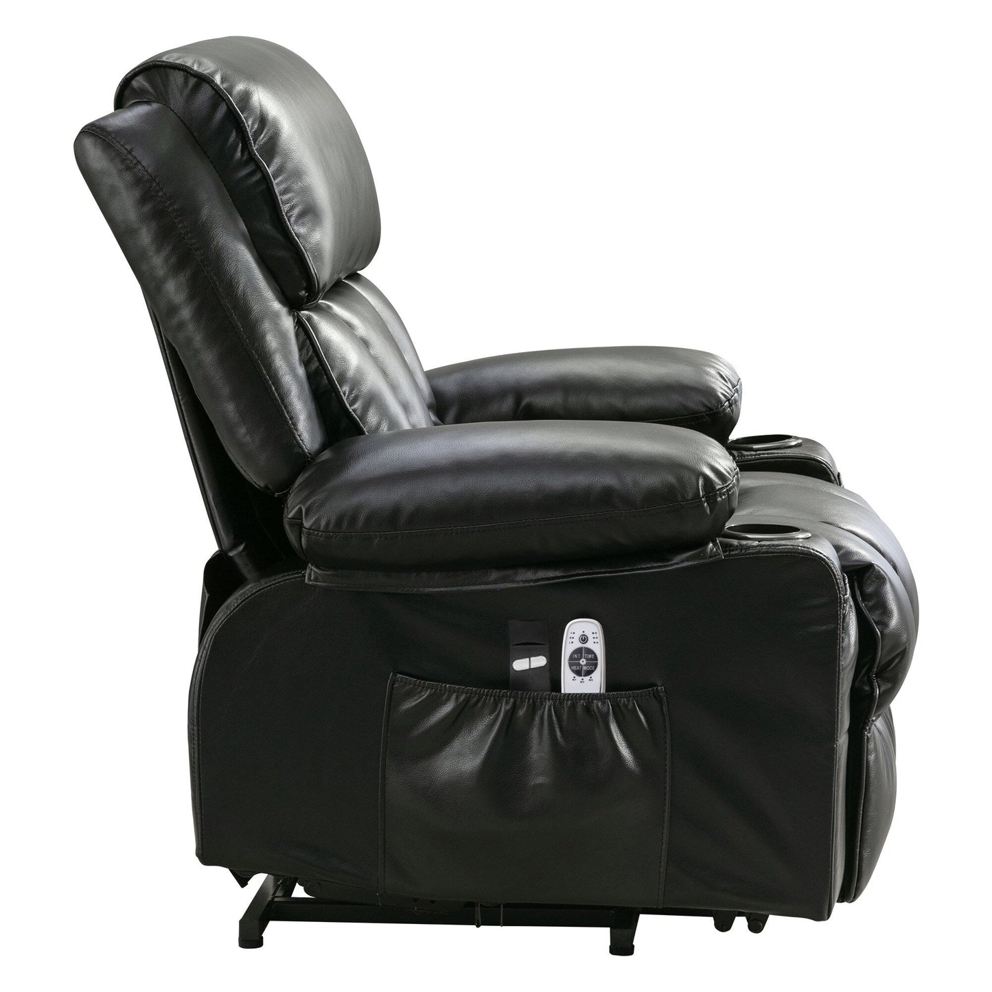 Grand fauteuil inclinable à levage électrique avec fonction de chauffage et massage à 8 points - Télécommande, port USB