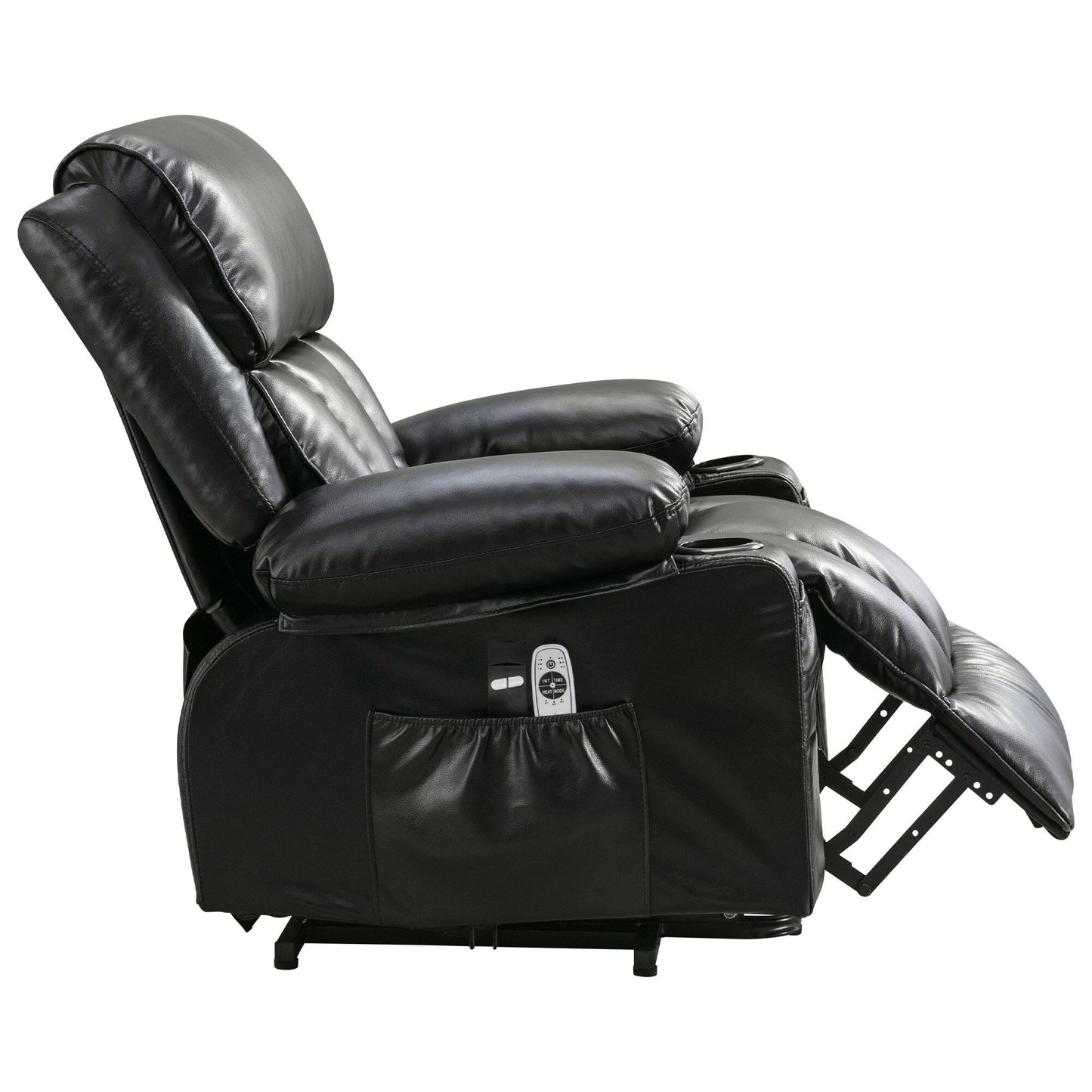 Grand fauteuil inclinable à levage électrique avec fonction de chauffage et massage à 8 points - Télécommande, port USB