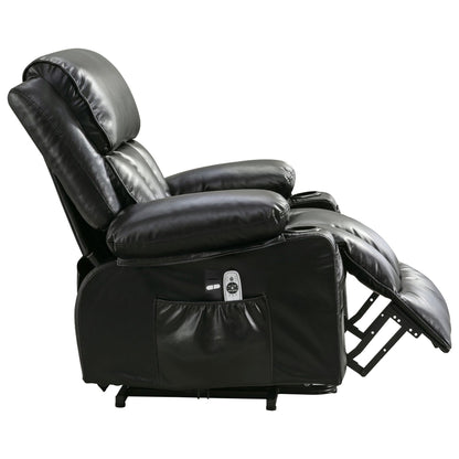 Grand fauteuil inclinable à levage électrique avec fonction de chauffage et massage à 8 points - Télécommande, port USB