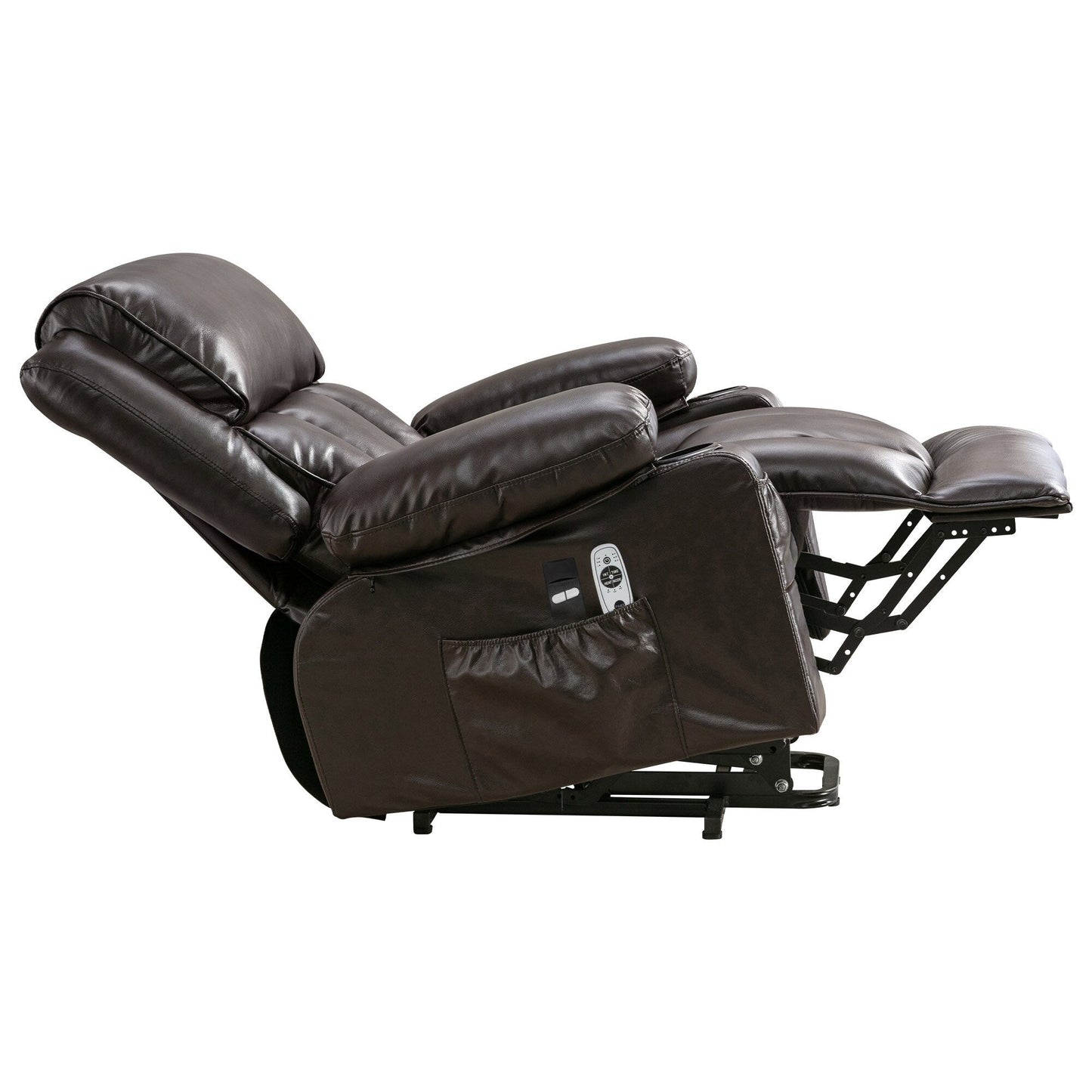 Grand fauteuil inclinable à levage électrique avec fonction de chauffage et massage à 8 points - Télécommande, port USB