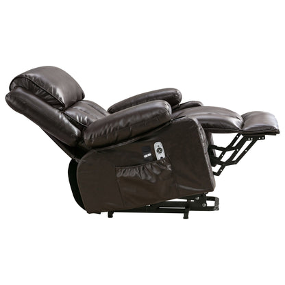 Grand fauteuil inclinable à levage électrique avec fonction de chauffage et massage à 8 points - Télécommande, port USB