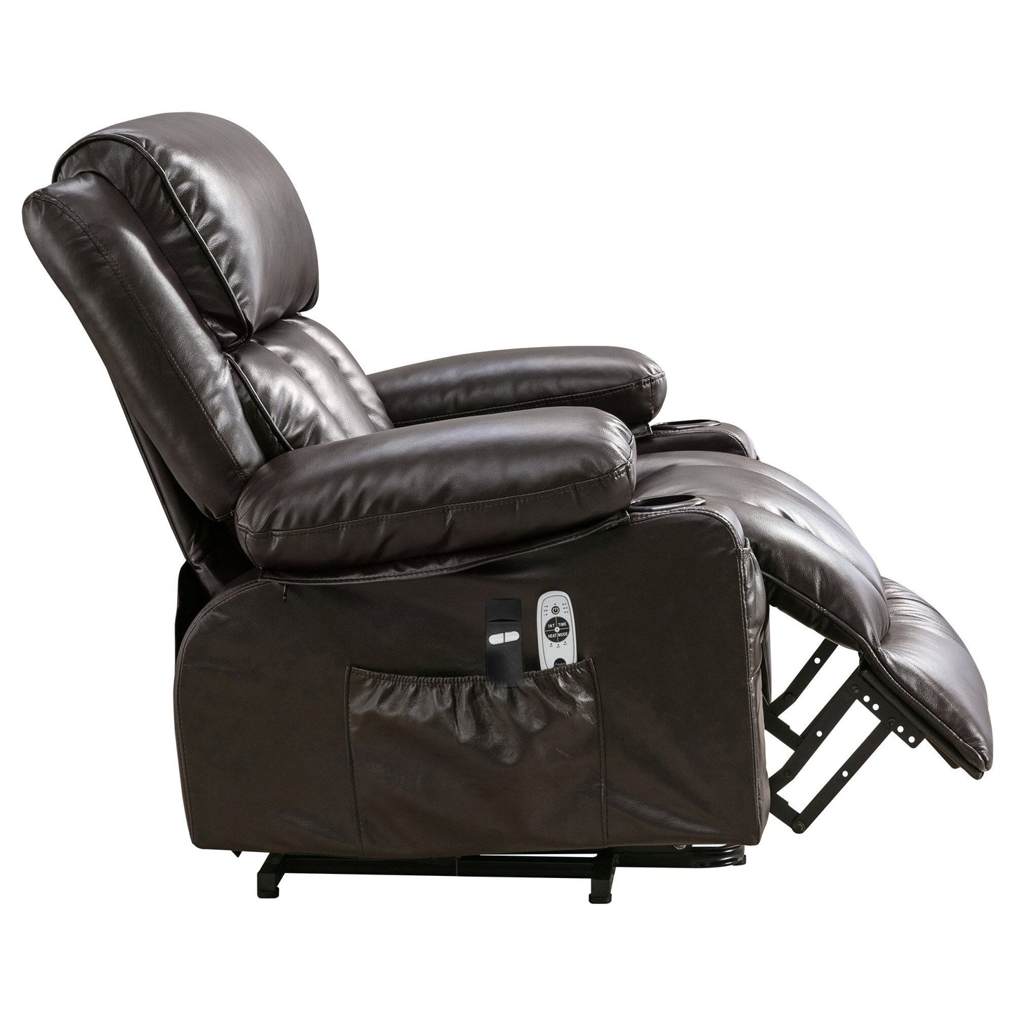 Grand fauteuil inclinable à levage électrique avec fonction de chauffage et massage à 8 points - Télécommande, port USB
