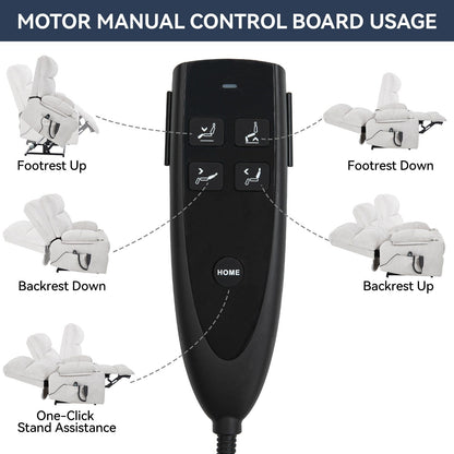 Fauteuil inclinable électrique à double moteur Lazy Boy en chenille avec massage et chauffage lombaire, double porte-gobelets, gris-bleu