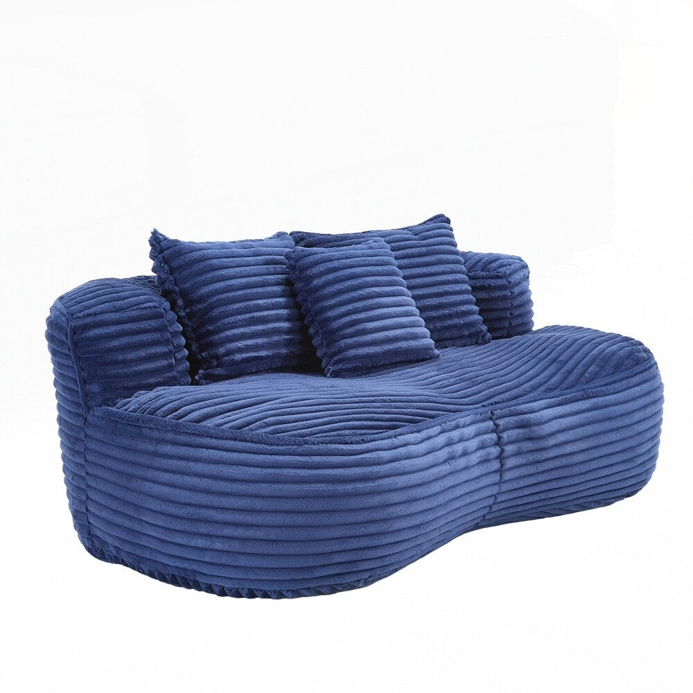 Canapé paresseux, chaise longue confortable et durable, dossier haut, pouf, pour adultes et enfants - 2 places