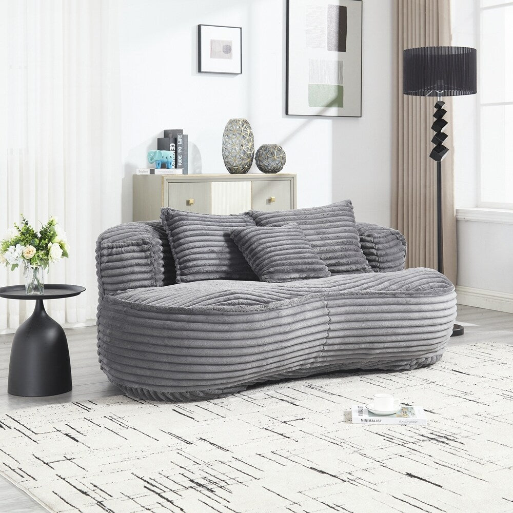 Canapé paresseux, chaise longue confortable et durable, dossier haut, pouf, pour adultes et enfants - 2 places