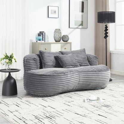 Canapé paresseux, chaise longue confortable et durable, dossier haut, pouf, pour adultes et enfants - 2 places