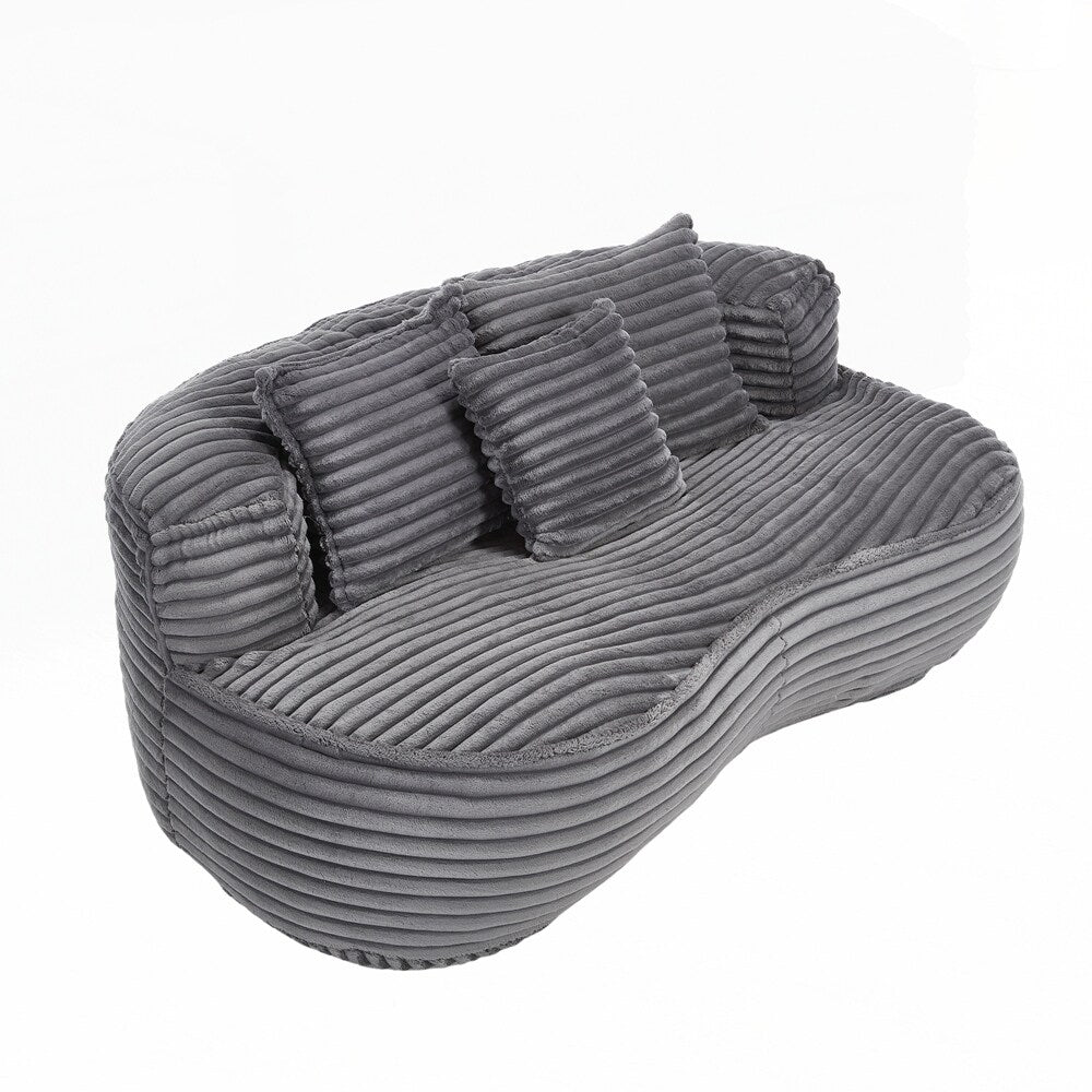 Canapé paresseux, chaise longue confortable et durable, dossier haut, pouf, pour adultes et enfants - 2 places