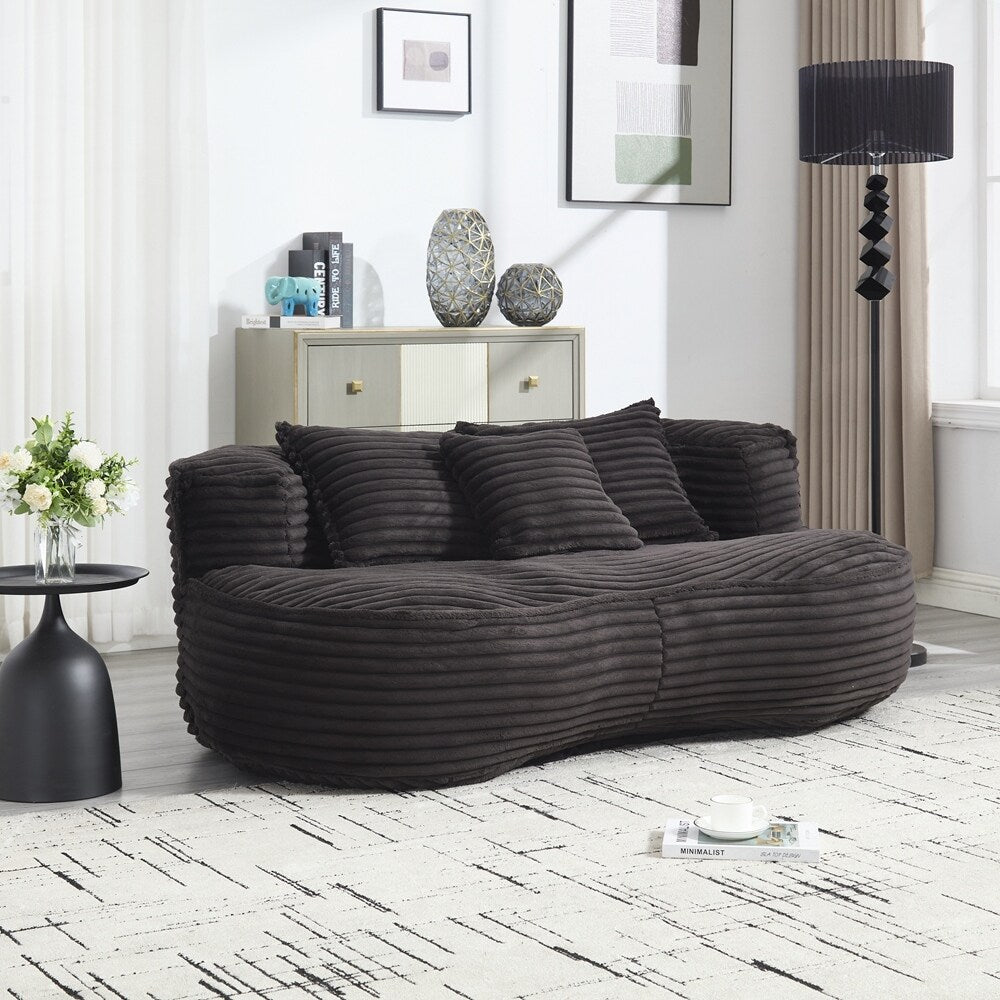 Canapé paresseux, chaise longue confortable et durable, dossier haut, pouf, pour adultes et enfants - 2 places