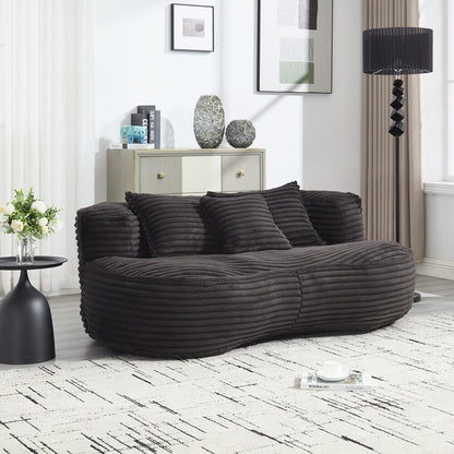 Canapé paresseux, chaise longue confortable et durable, dossier haut, pouf, pour adultes et enfants - 2 places